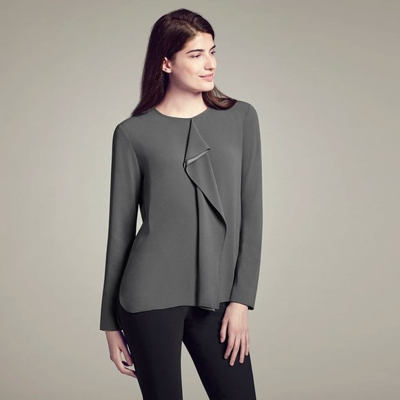 MM Lafleur Tops - MM LaFleur The RIde Grey Shirt Blouse